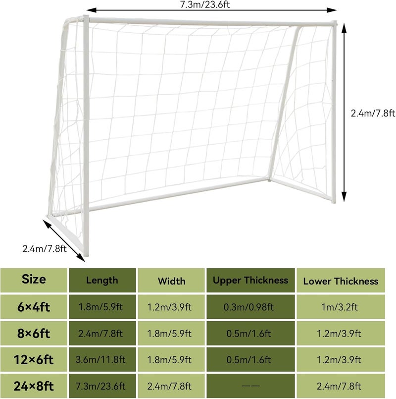 Frdhee Soccer Goal Net, Sports Soccer Replacement Goal Nets Football Net Soccer Netting for Backyard Games and Training for Adults and Youth Soccer Practice, White - Image 5
